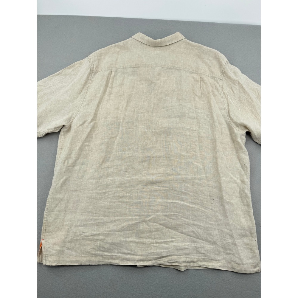 Tommy Bahama 100% Linen Mens 1XLB Short Sleeve Button Down Camp Shirt Summer - Picture 11 of 12